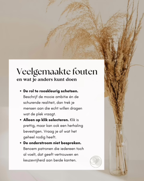 Veelgemaakte fouten en wat je anders kunt doen